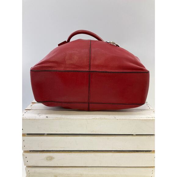 MICHAEL KORS, LARGE RED PEBBLED LEATHER CROSSBODY (ASIS) - Picture 6 of 15